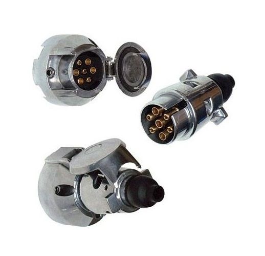Fisa + priza remorca 7 pini din metal - MiroMoto
